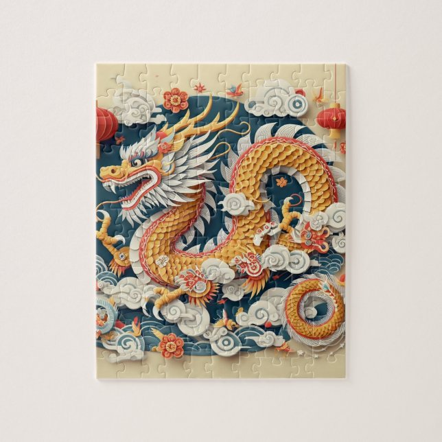 Paper Art Year of Dragon Jigsaw Puzzle (Vertikal)