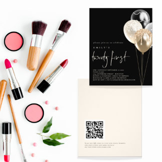 PAPER Balloons Gold Ivory QR Code 21. Black Flyer