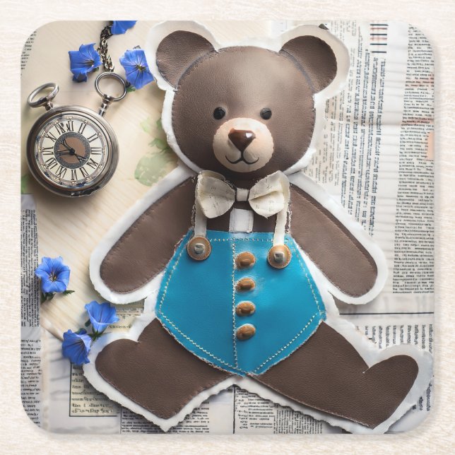 Paper Bear Coaster Rechteckiger Pappuntersetzer (Vorderseite)