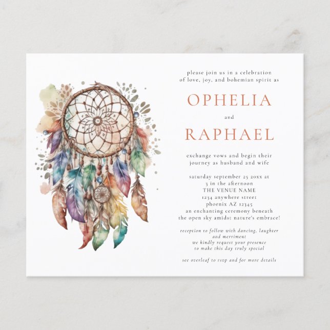 PAPER Boho Dreamcatcher Wedding Terracotta Flyer (Vorne)