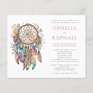 PAPER Boho Dreamcatcher Wedding Terracotta Flyer