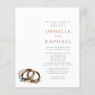 PAPER Boho Rings Bohemisch Hochzeitseinladung Flyer
