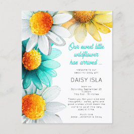 PAPER Boho Wildblume Vielen Dank für Ihre Geburtse Flyer