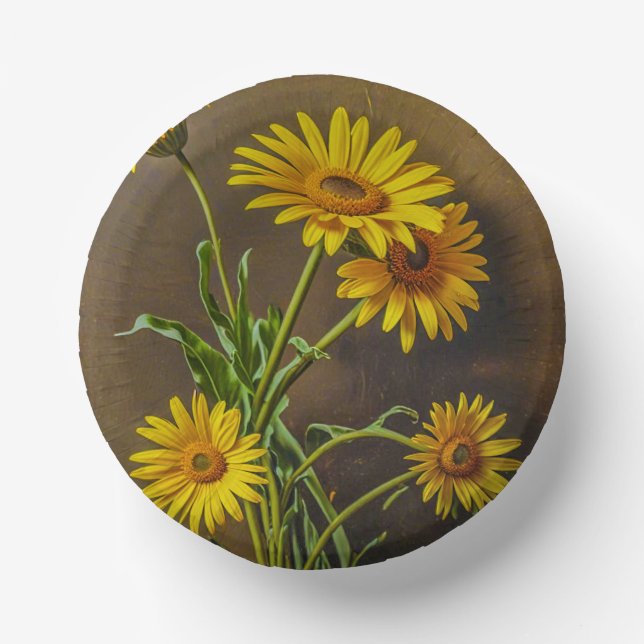 Paper Bowl (Yellow Daisies) Pappteller (Vorderseite)