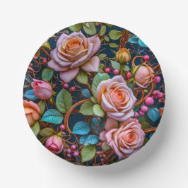Paper Bowls- Pink Vintage Roses Pappteller