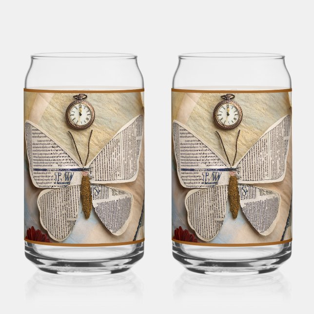 Paper Butterfly Soda Glass Dosenglas (Vorderseite)