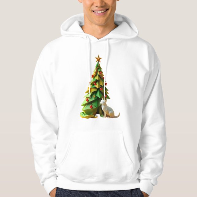 Paper Christmas Cat Hoodie (Vorderseite)