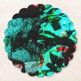 Paper Coaster blue dark abstract recycled motif  Untersetzer