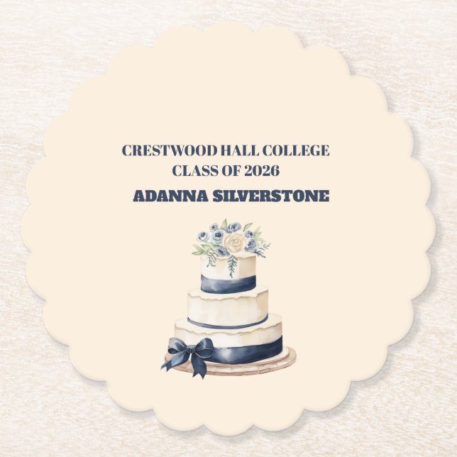 Paper Coaster-Editable Graduation Tableware Set Untersetzer (Vorderseite)