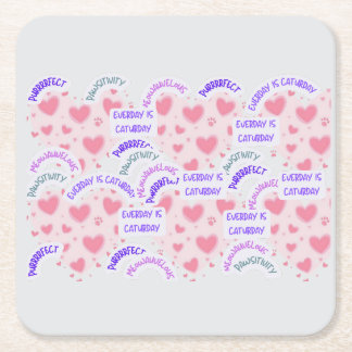 Paper coaster " Everyday is Caturday"  Rechteckiger Pappuntersetzer
