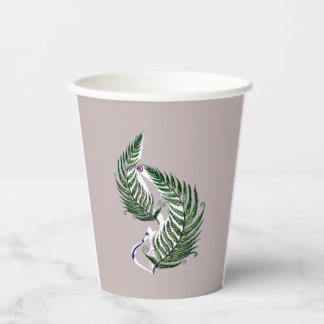 Paper cup Aotearoa Country Shape Fern with Text Pappbecher