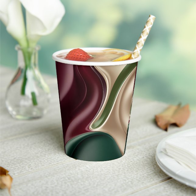 Paper cup in stylish abstract graphic pappbecher (In Situ)