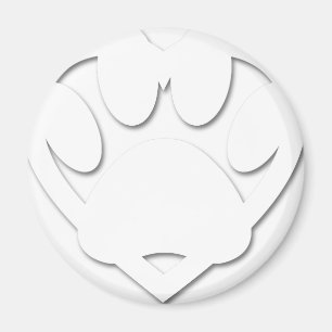 Paper Cut Dog Paw And Heart Shape Magnet