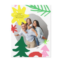 Paper Cutouts Moderne Abstrakte Weihnachtsfotokart