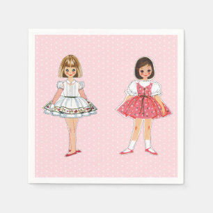 Paper Doll Party Napkins Serviette