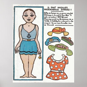 Paper Doll, Woman Beach, Frankreich Poster