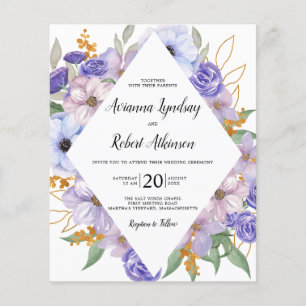 PAPER Dusty Lila Floral Wedding Einladung Flyer
