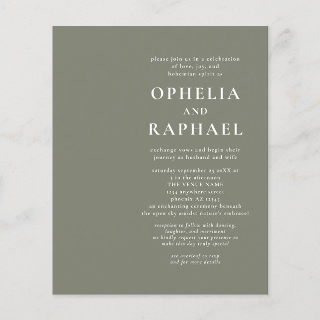 PAPER Einfache Sage QR Code Bohemische Hochzeit Ei Flyer (Vorne)