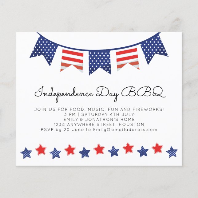 PAPER Einfache Stars Bunting 4th July BBQ Flyer (Vorne)