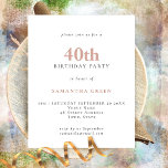 PAPER Einfache Textblende 40. Geburtstagsfeier Flyer<br><div class="desc">PAPER Einfache Textblüte 40. Geburtstag Einladung. Eine vollständig anpassbare,  preisgünstige PAPER,  keine Karte,  kleinere 4, 5 x 5, 6 Zoll Alternative ohne Umschläge (A6 ist die nahe Größe,  um zu passen).</div>