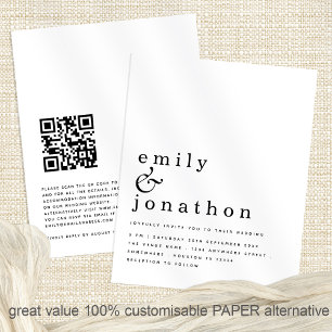 PAPER Einfaches QR Code Hochzeitsempfang Flyer