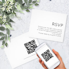 PAPER Einfaches QR-Code Schwarz-weiße HochzeitsrSV Flyer