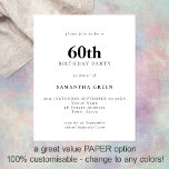 PAPER Einfaches Textangebot beliebiger Farbe 60. G Flyer<br><div class="desc">PAPER Einfache Text Schwarz und Weiß oder jede Farbe 60. Geburtstag Einladung. Eine vollständig anpassbare,  preisgünstige PAPER,  keine Karte,  kleinere 4, 5 x 5, 6 Zoll Alternative ohne Umschläge (A6 ist die nahe Größe,  um zu passen).</div>