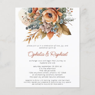 PAPER Fall Florals Terracotta Boho Wedding Flyer