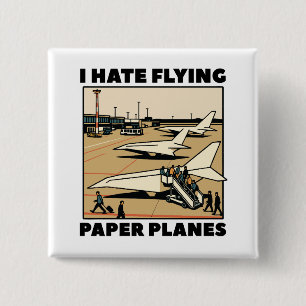 Paper Flugzeug Boarding Spaß Paper Airlines Button