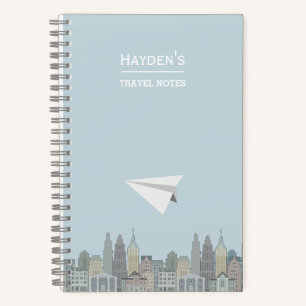 Paper Flugzeug City Escape Personalisiert Travel Notizbuch