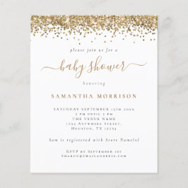 PAPER Gold Glitter Girl or Boy Baby Shower Flyer