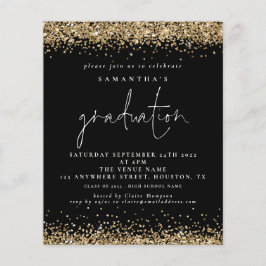 PAPER Gold Glitzer 2022 Abschluss Black Invite Flyer