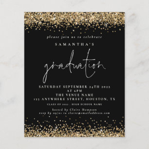 PAPER Gold Glitzer 2022 Abschluss Black Invite Flyer