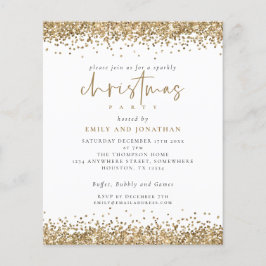 PAPER Gold Glitzer Script Weihnachts-Party Einladu Flyer