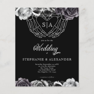 PAPER Gothic Monogram Rose Skeletthandschuhe