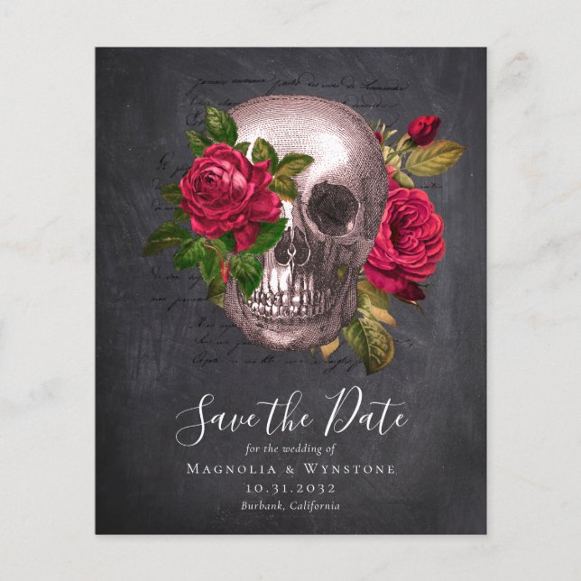 PAPER Gothic Save the Date | Rose für Schiefer Sku Flyer (Vorne)
