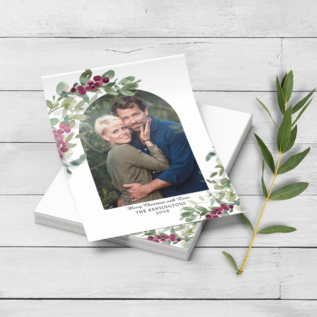 PAPER Green Eucalyptus Arch Weihnachtskarte Flyer (Von Creator hochgeladen)