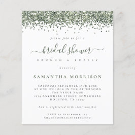 PAPER Green Glitzer Bridal Dusche Einladung Flyer