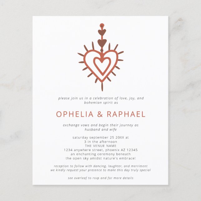 PAPER Heart Dreamcatcher Terracotta QR Wedding Flyer (Vorne)
