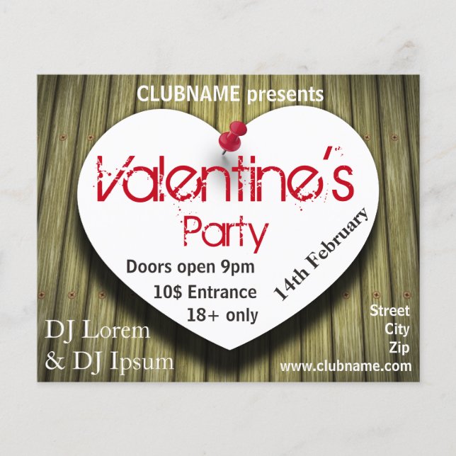 Paper Heart - Valentine's Day Party Flyer (Vorne)