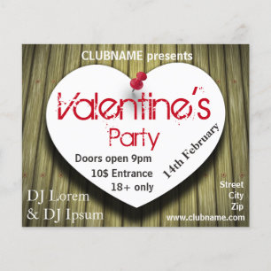 Paper Heart - Valentinstag Party Flyer