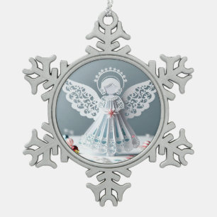 Paper Lace Angel Christmas Crafts Art Schneeflocken Zinn-Ornament