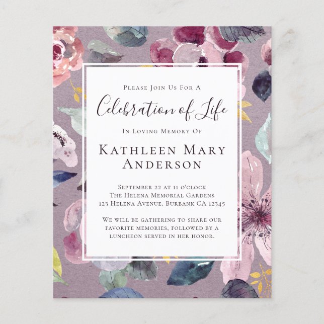 PAPER Lilac Floral Feier zum Leben Einladung Flyer (Vorne)