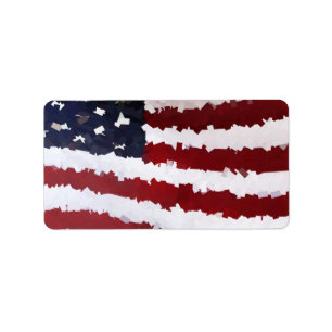 Paper Mache American Flag Adressaufkleber