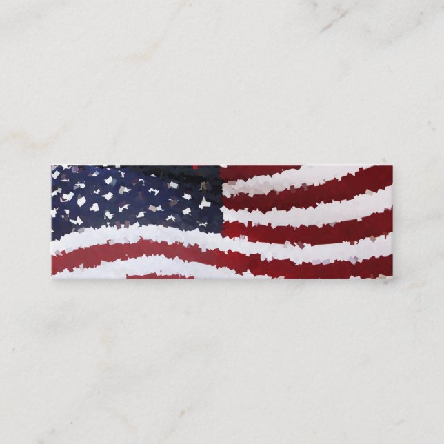 Paper Mache American Flag Mini Visitenkarte (Vorderseite)