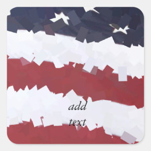 Paper Mache American Flag Quadratischer Aufkleber