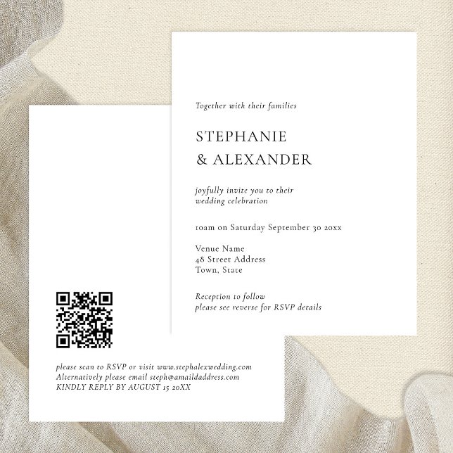 PAPER Moderner QR-Code Text Hochzeitsempfehlung Flyer (Von Creator hochgeladen)
