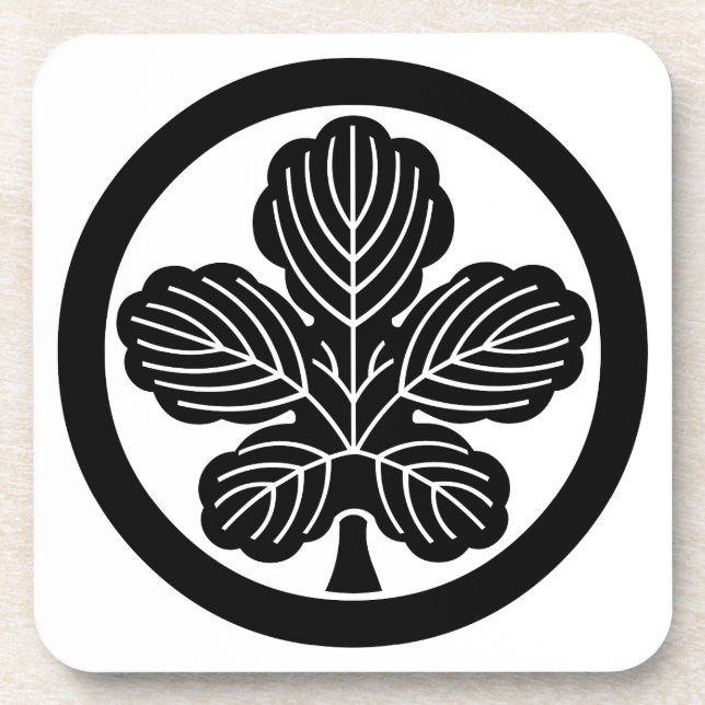 Paper mulberry leaf in circle untersetzer (Vorderseite)
