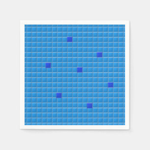 Paper Napkin - Blue Square Mosaik Serviette