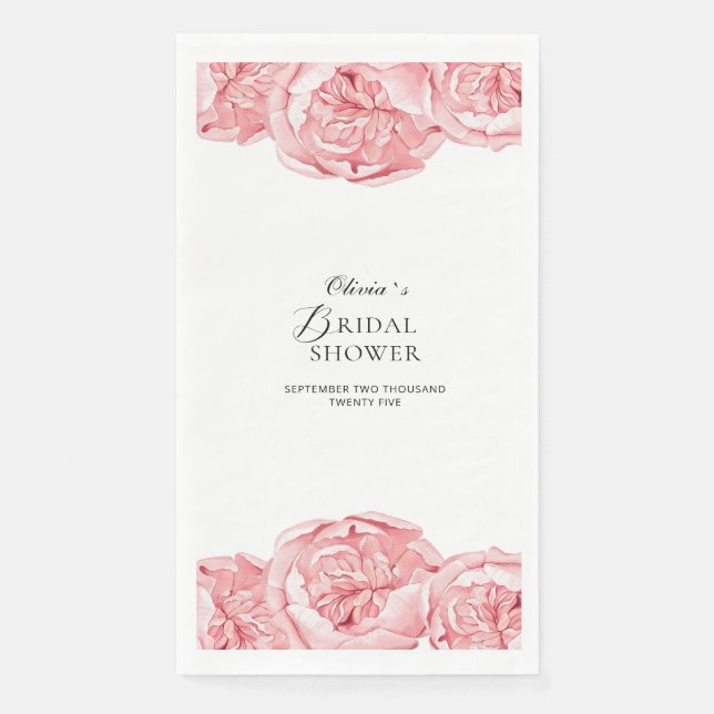 Paper Napkin Brautparty Peonies Serviette (Vorderseite)